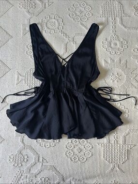 Free people navy blue baby doll intimately top size medium